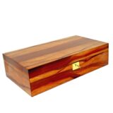 African Padouk wood humidor with luxurious magnetic lid closure