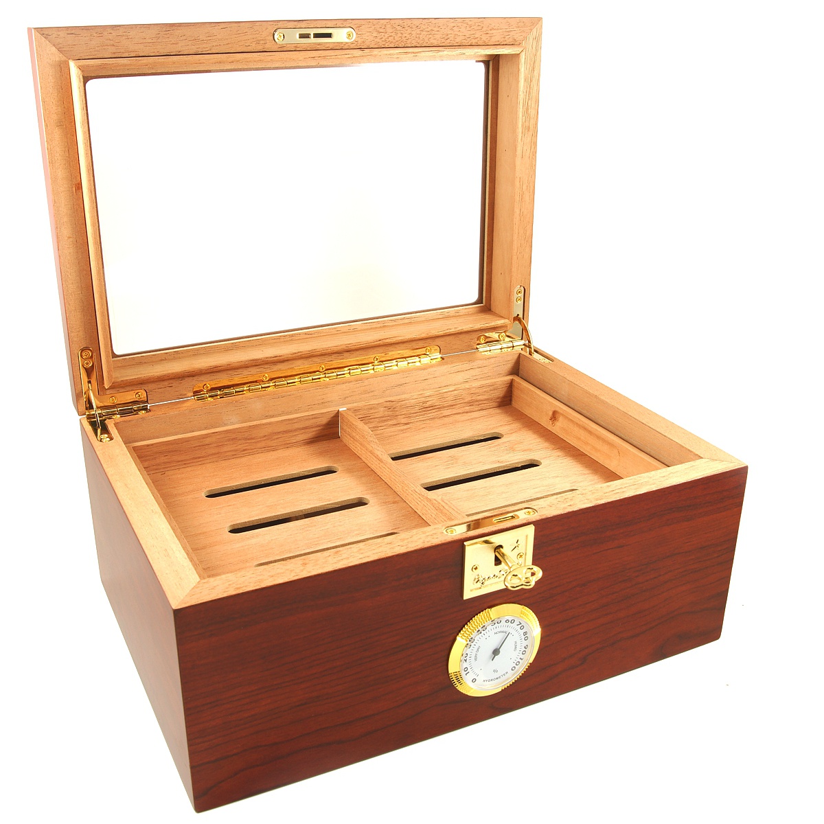 Showcase II Bubinga Cigar Star Glass Top Cigar Humidor Cigar Star