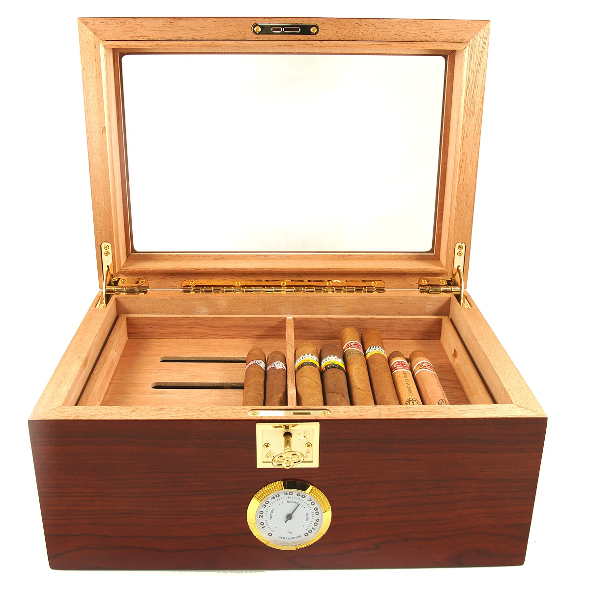 Showcase II Bubinga Cigar Star Glass Top Cigar Humidor Cigar Star
