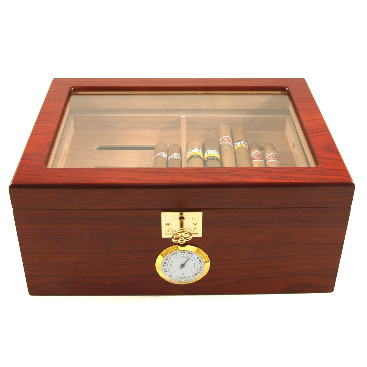 Showcase II Bubinga Cigar Star Glass Top Cigar Humidor Cigar Star