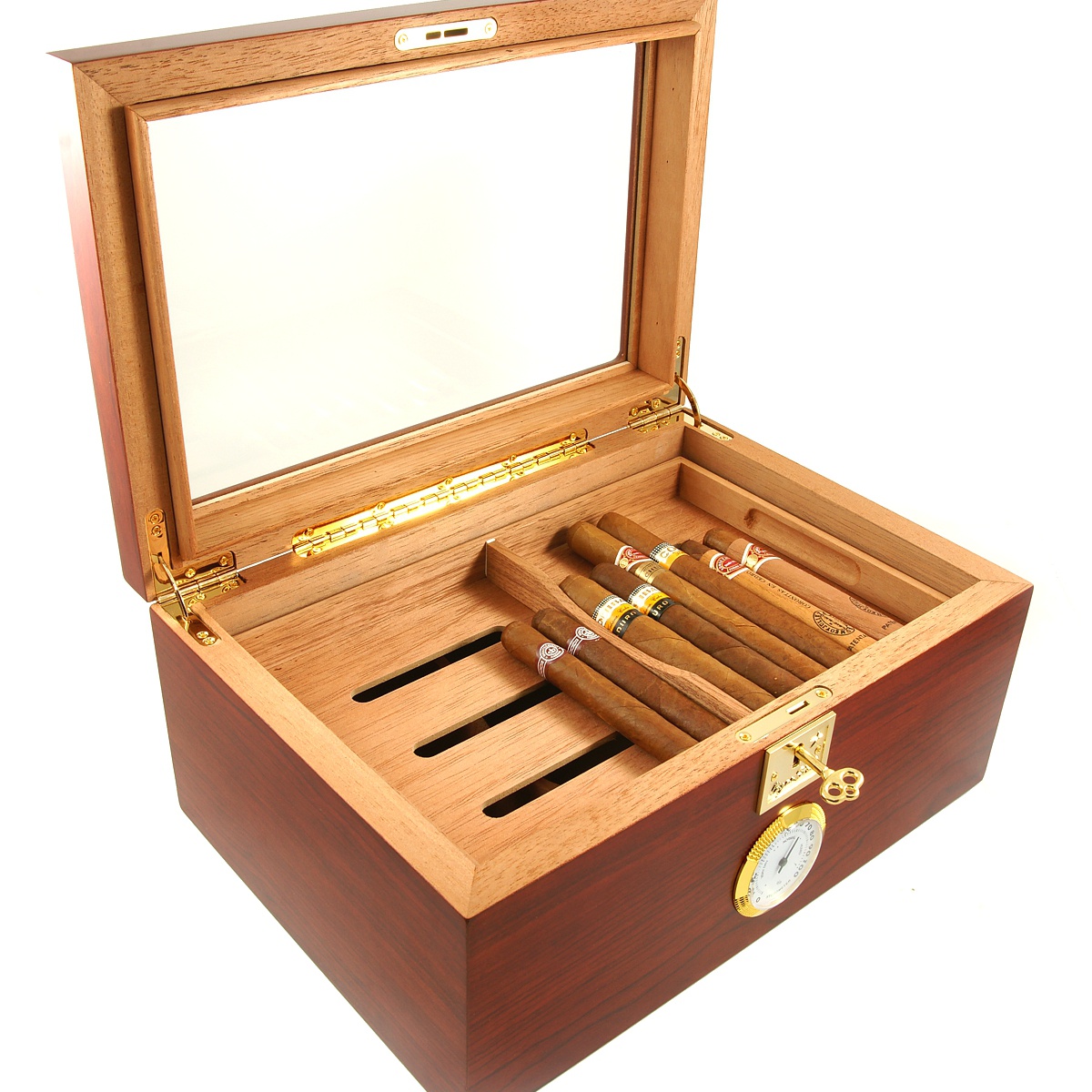 Showcase II Bubinga Cigar Star Glass Top Cigar Humidor Cigar Star
