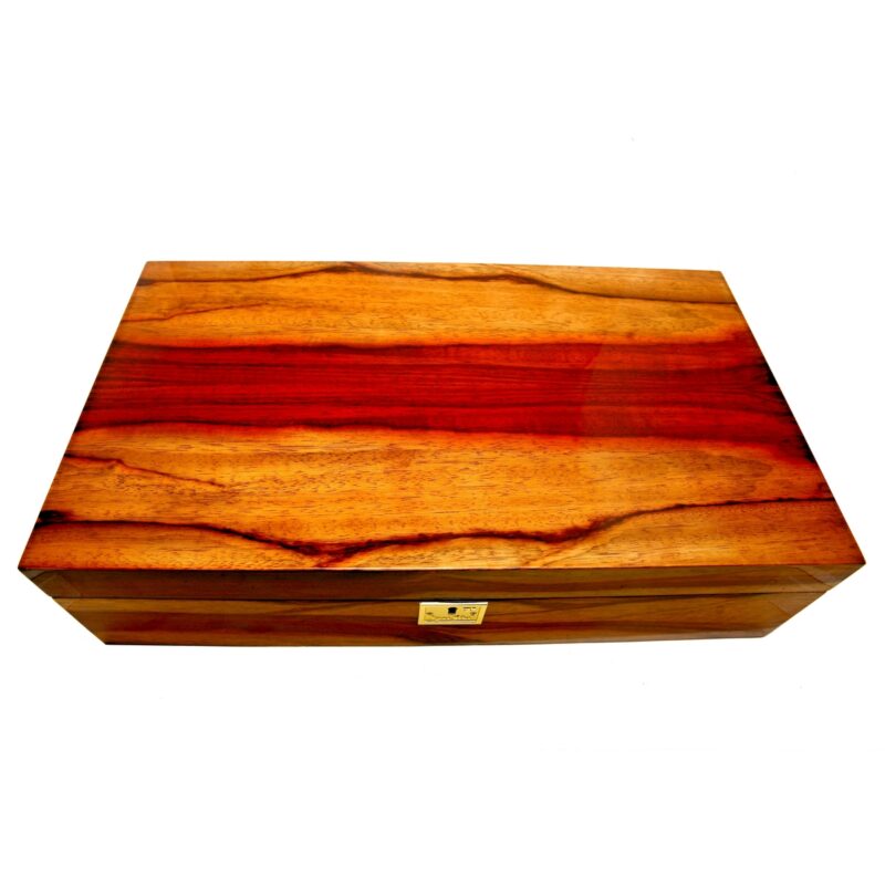 Large cigar humidor crafted from rare African Padouk wood