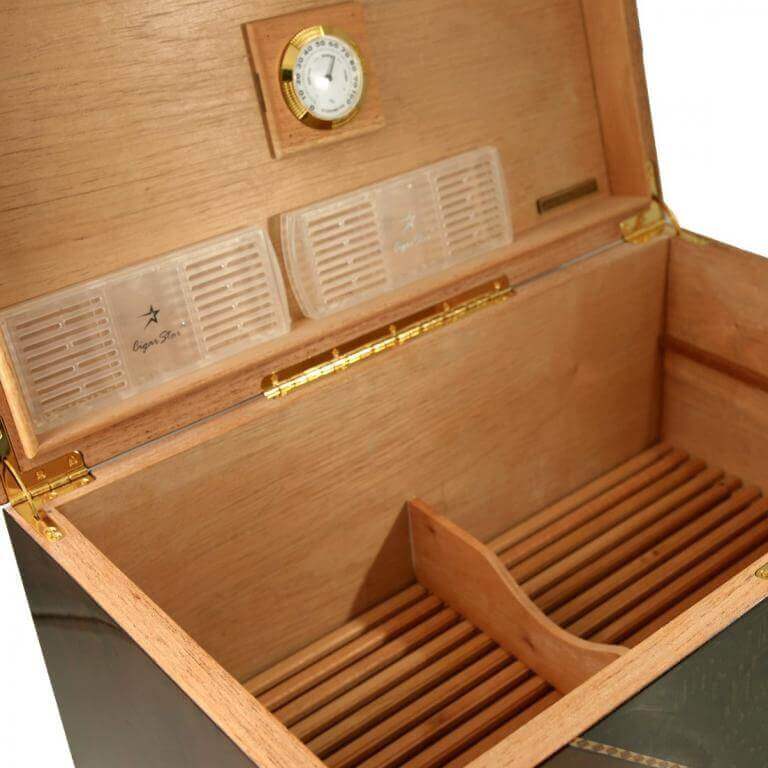 Large Cigar Humidor with Electronic Humidifier Cigar Star