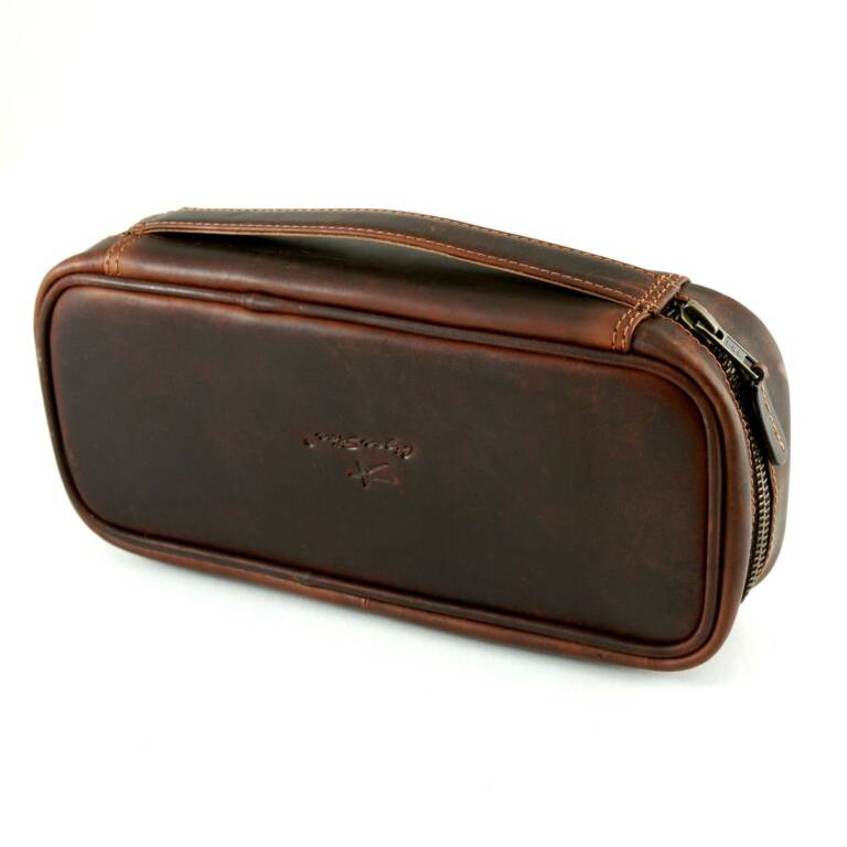 Full-Grain Leather Travel Cigar Humidor| Cigar Case | Cigar Star