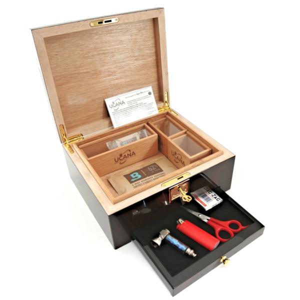 Cannabis Humidor Made with Raw Tree Root & Mahogany Inside Cigar Star