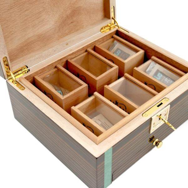 Cannabis Storage & Humidor Featuring Ebony and Tamo Ash Cigar Star