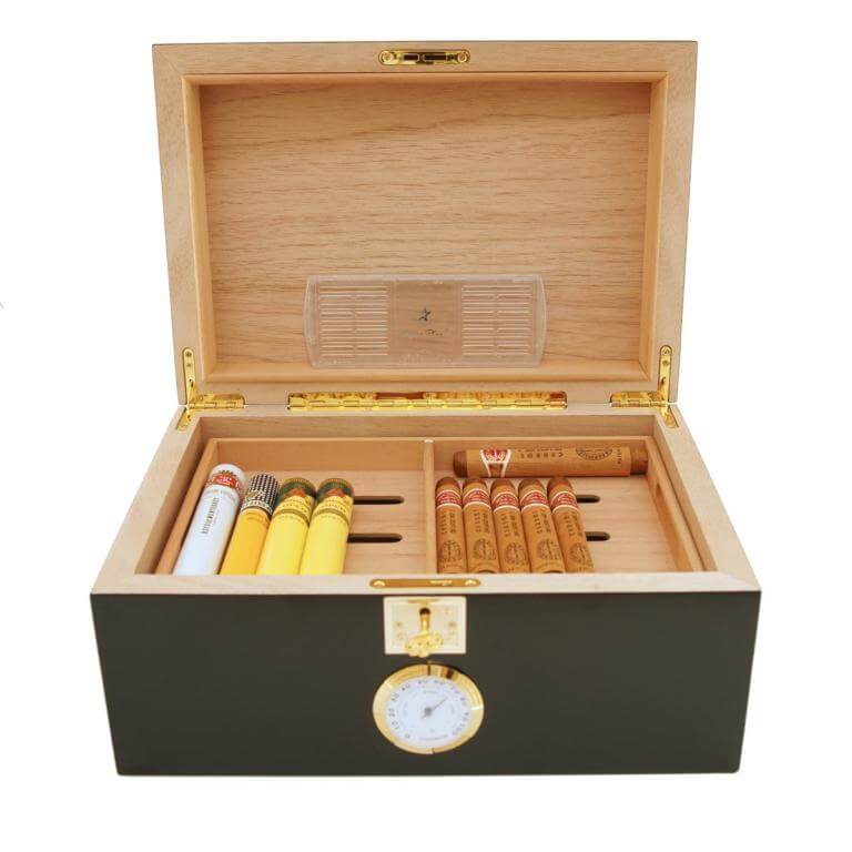 Classic Black Cigar Humidor For 120 Cigars Cigar Star