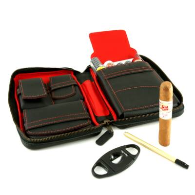 Leather cigar tote