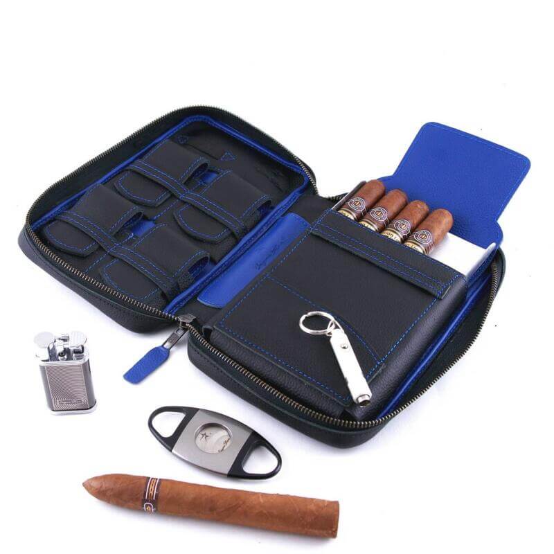 Cobalt Blu Leather Cigar Case | Cigar Star | Shipped from Canada