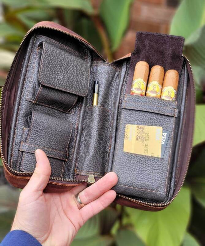 Leather cigar case