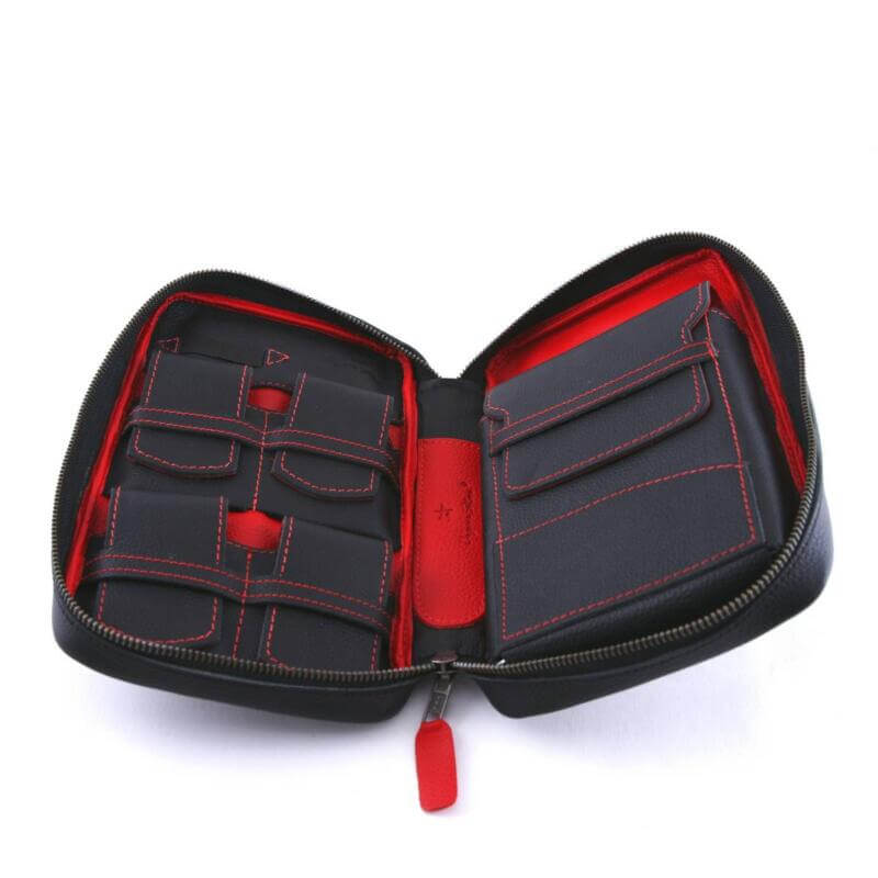 red leather cigar case
