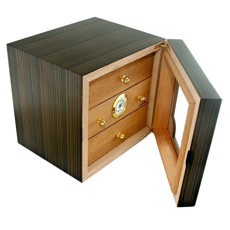 Unique 3-drawer cigar humidor for organized cigar storage