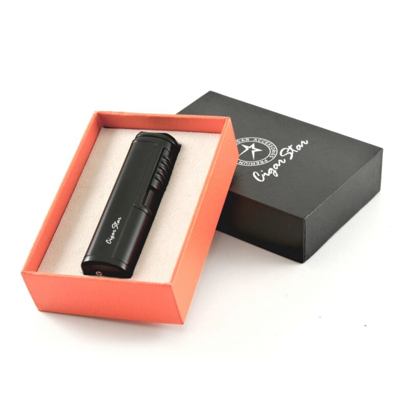 Portable cigar torch lighter and holder for cigar enthusiasts