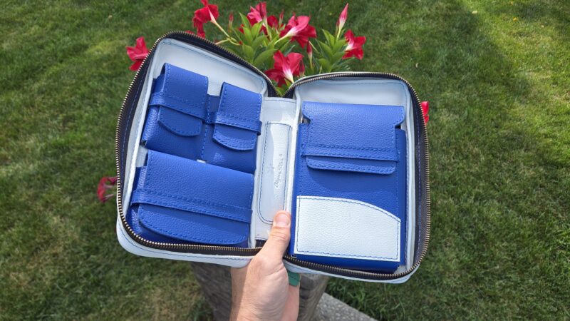 Italian Flag Leather cigar case