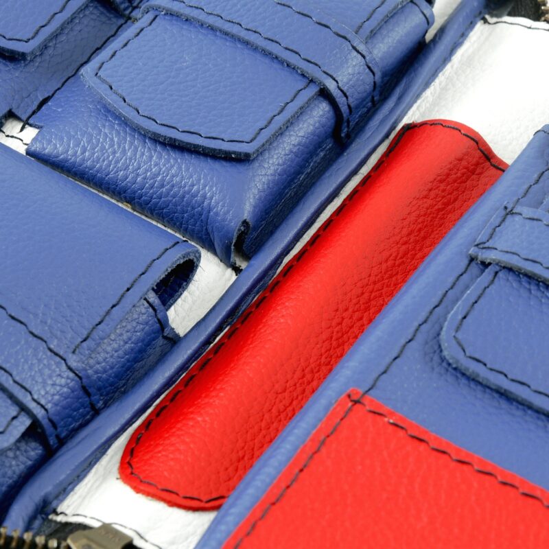 Full-grain leather luxury Cuban cigar case with polished finish, ideal for cigar lovers.