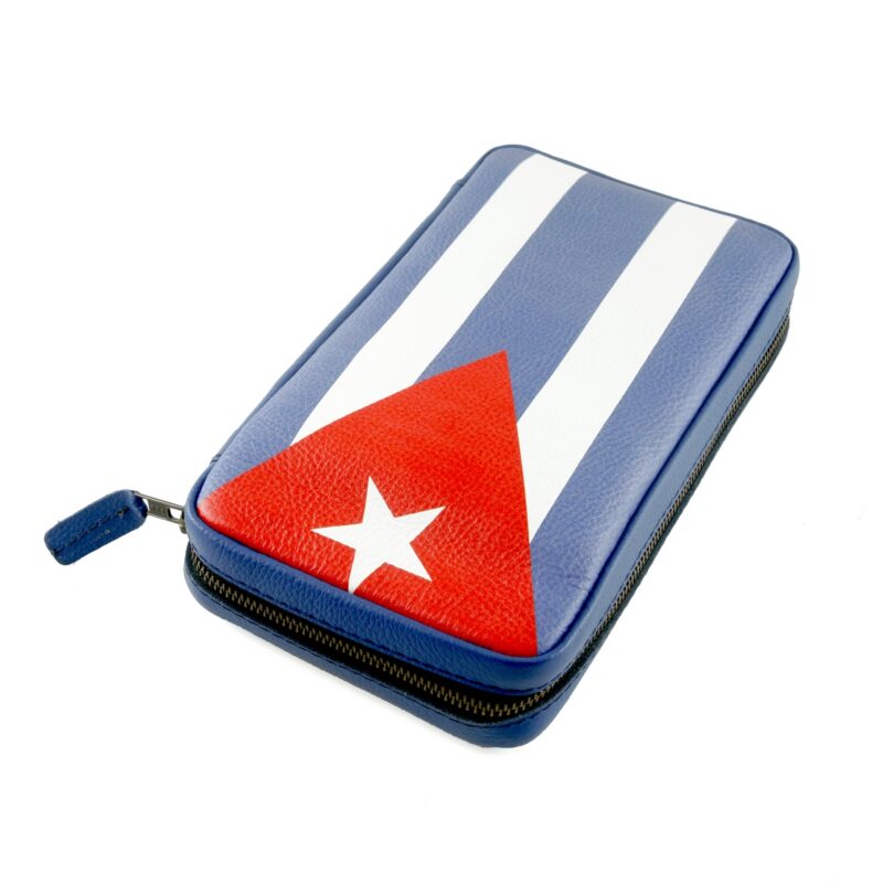 Luxurious leather cigar holder for Cuban cigars with sleek design and durable build.