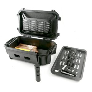 20 cigar travel humidor set with lighter v cut cutter and cigar punch