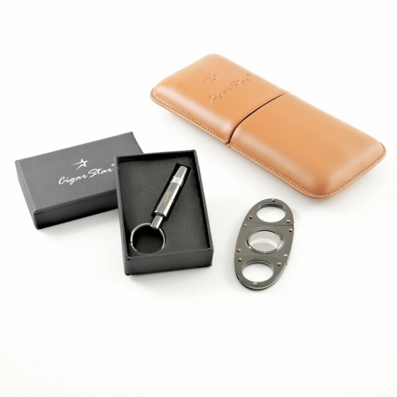 Black pearl double blade cigar cutter with sharp precision