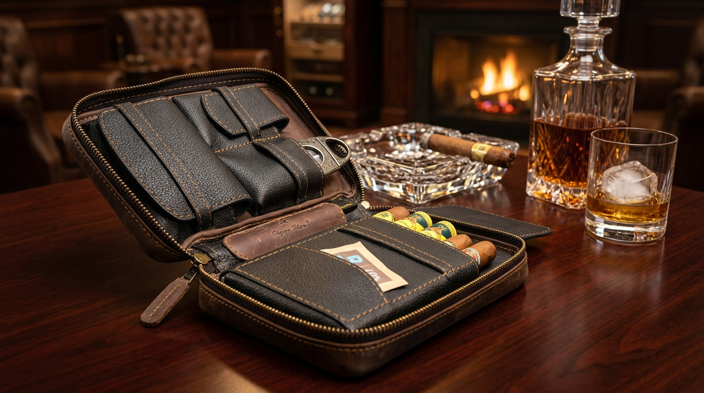 Full-Grain Leather Cigar Case